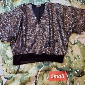 Sequin bat sleeve top
